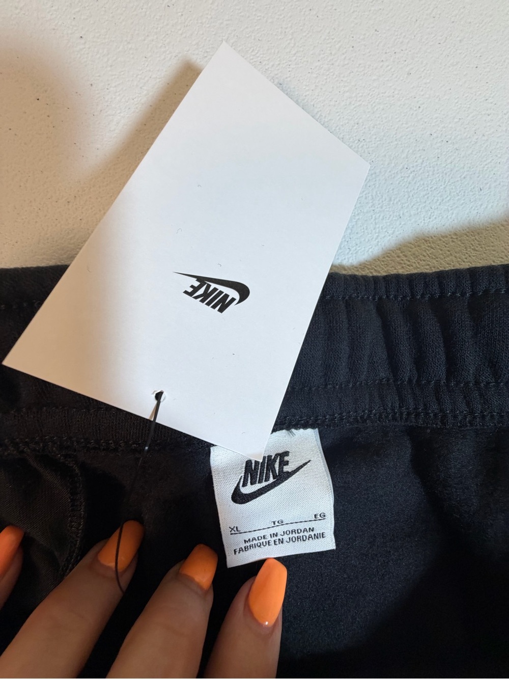 Nike Men’s Black Fleece Jogger Sweatpants NWT Size XL White Nike Embroidered 🔥 - Picture 10 of 16